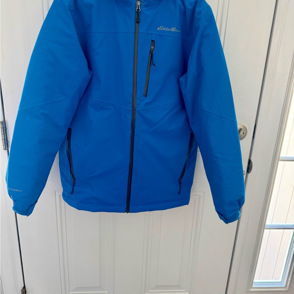 Eddie Bauer Blue Weatheredge 700 Fill Goose Down Jacket Mens Size S
